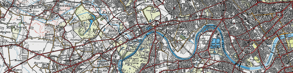 Old map of Brentford in 1920