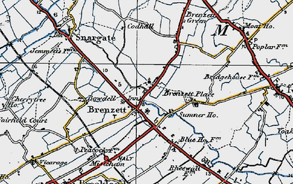Old map of Brenzett in 1921