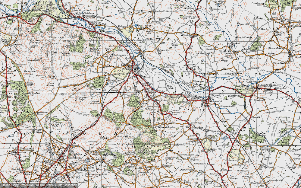 Old Map of Brereton, 1921 in 1921