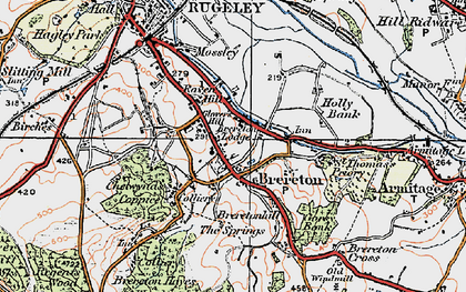 Old map of Brereton in 1921