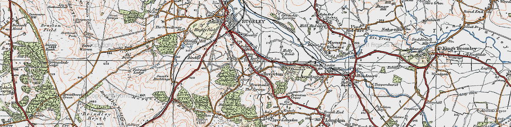 Old map of Brereton in 1921