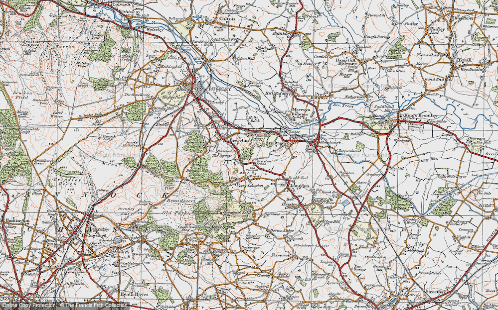 Old Map of Brereton Cross, 1921 in 1921