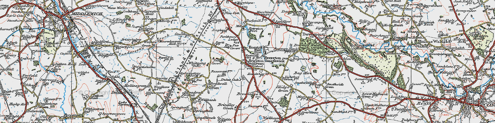 Old map of Brereton Green in 1923