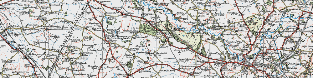 Old map of Brereton Heath in 1923