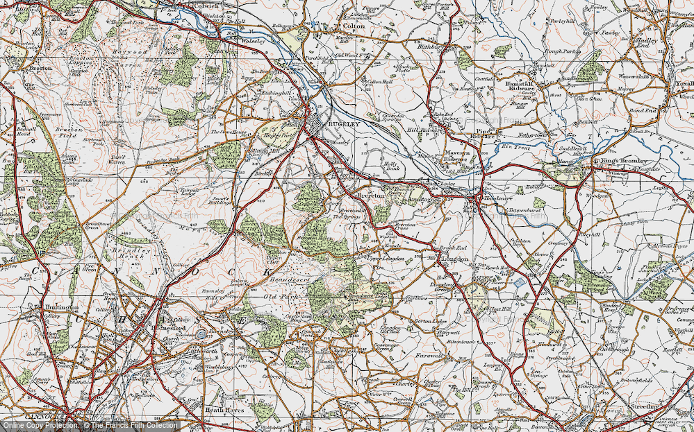 Old Map of Breretonhill, 1921 in 1921