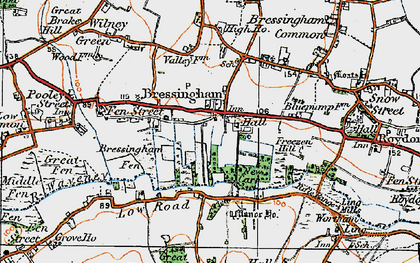 Old map of Bressingham in 1920