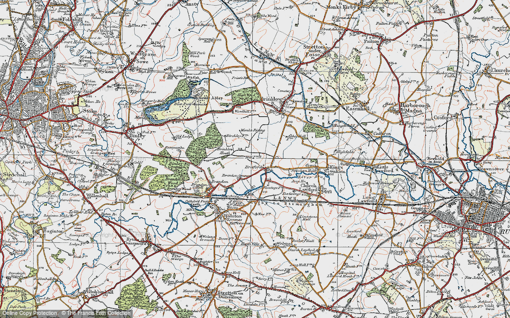 Old Map of Historic Map covering Birchley Wood in 1920
