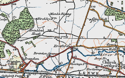 Old map of Brinklow Heath in 1920