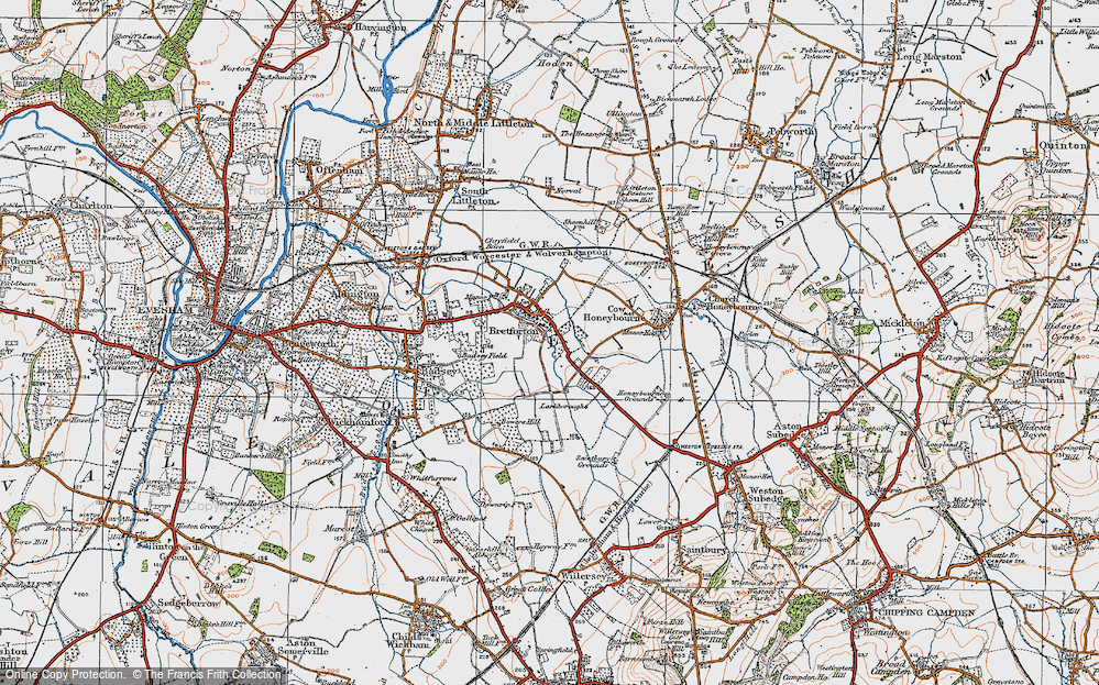Old Map of Bretforton, 1919 in 1919