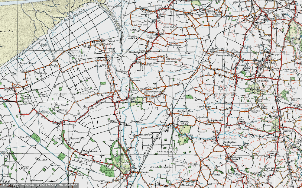 Old Map of Bretherton, 1924 in 1924