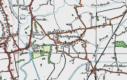 Old map of Bretherton in 1924