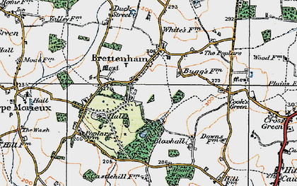 Old map of Brettenham in 1921