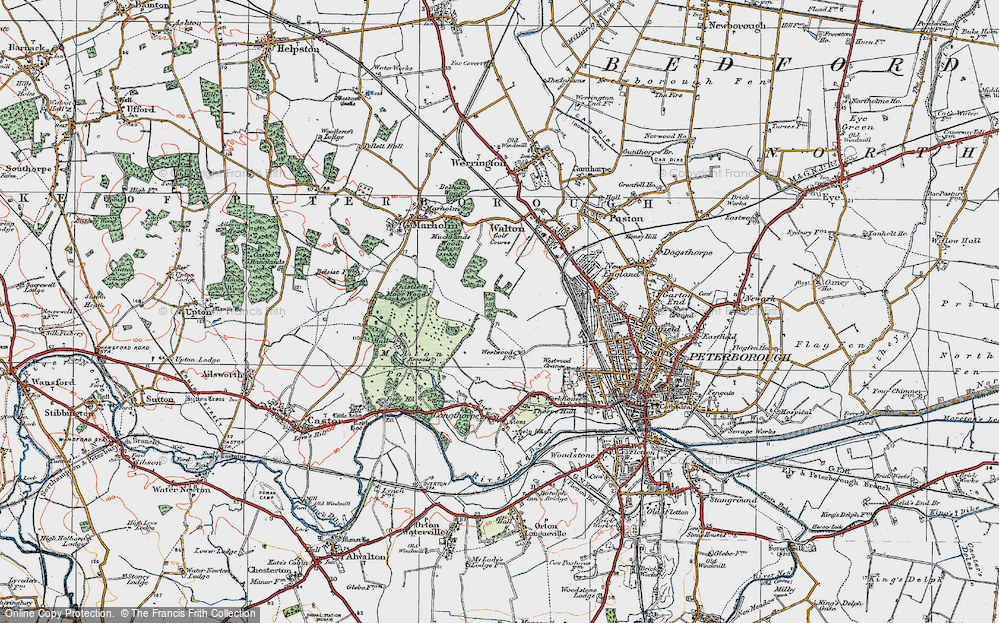 Old Map of Bretton, 1922 in 1922