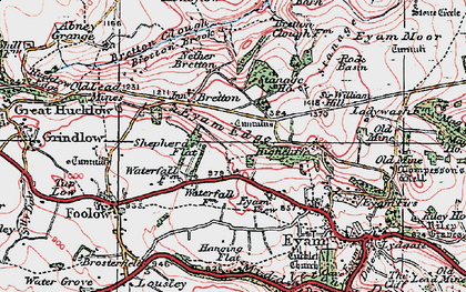 Old map of Bretton Clough in 1923