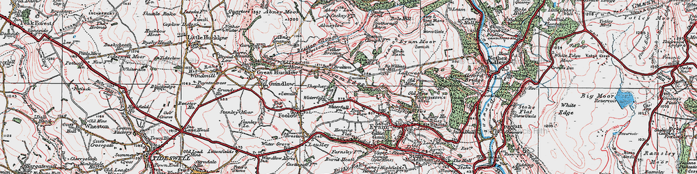 Old map of Bretton in 1923