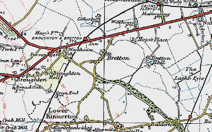 Old map of Bretton Hall in 1924