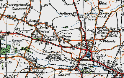 Old map of Brewers Green in 1920