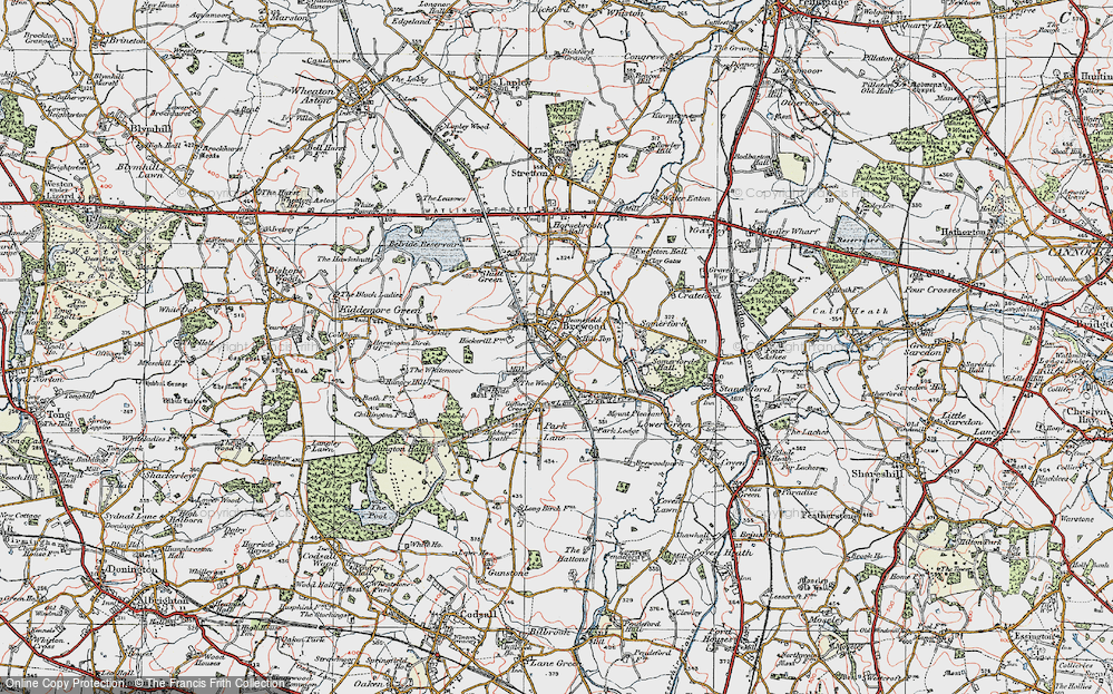 Old Map of Brewood, 1921 in 1921