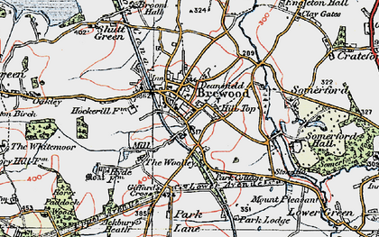Old map of Brewood in 1921