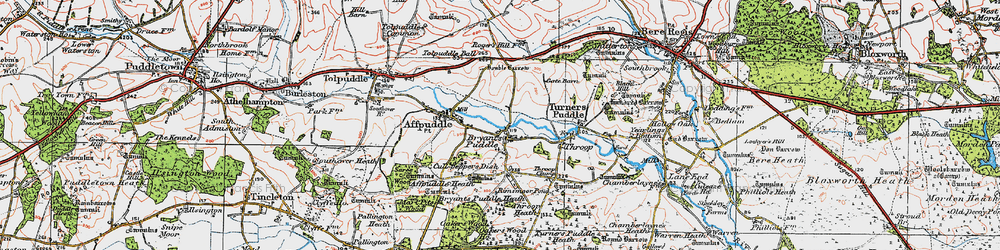 Old map of Briantspuddle in 1919