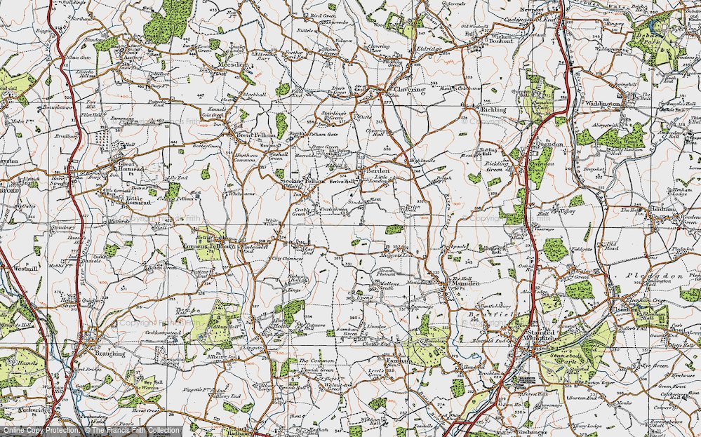 Old Map of Historic Map covering Battle's Wood in 1919