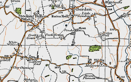 Old map of Brick House End in 1919