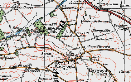Old map of Brick-kiln End in 1923