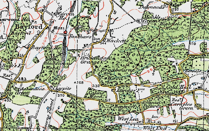 Old map of Broxbourne Wood in 1919