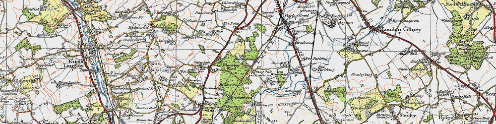 Old map of Bricket Wood in 1920