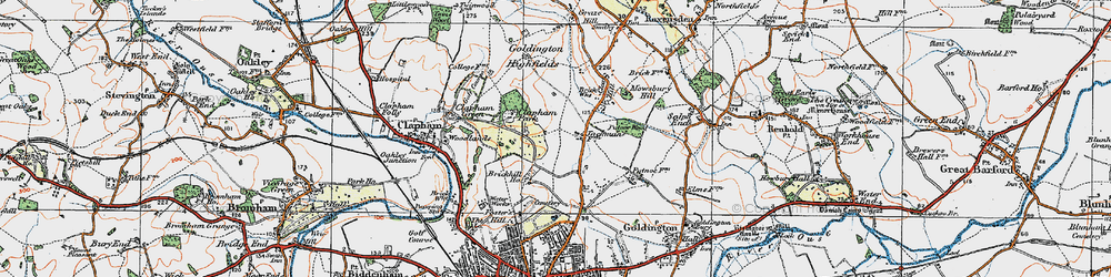 Old map of Brickhill in 1919