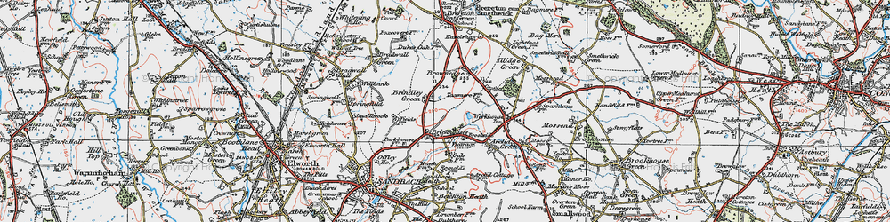 Old map of Brickhouses in 1923