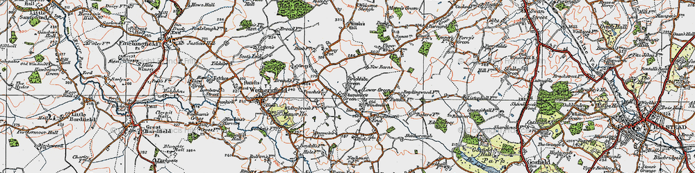 Old map of Brickkiln Green in 1921