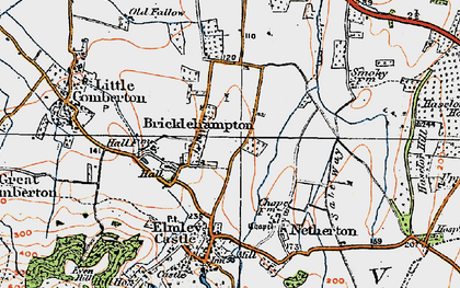 Old map of Bricklehampton in 1919