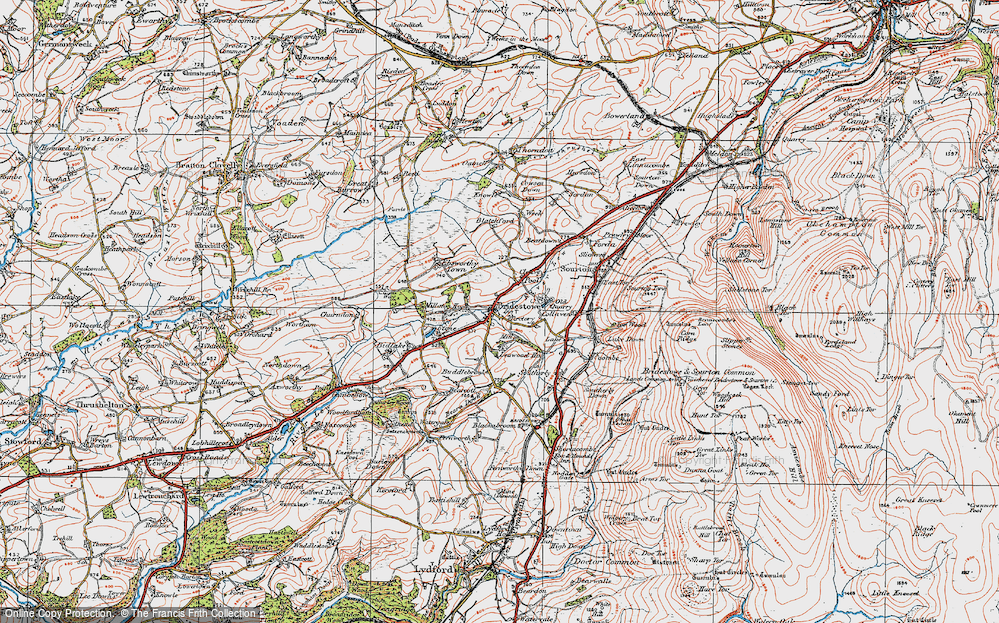 Old Map of Bridestowe, 1919 in 1919
