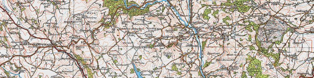 Old map of Burnicombe in 1919