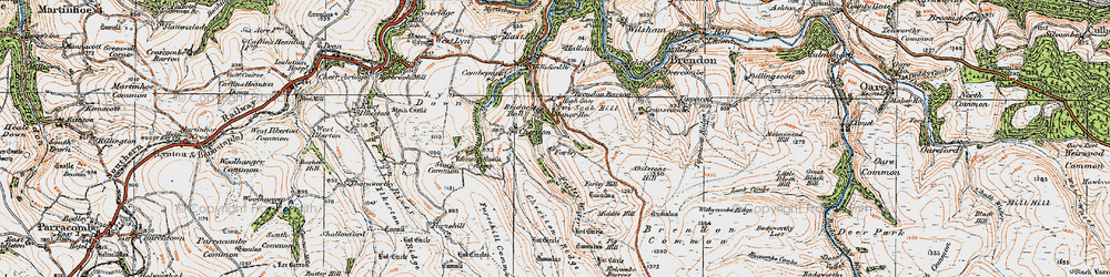 Old map of Brendon Common in 1919