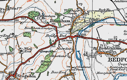 Old map of Bromham Grange in 1919