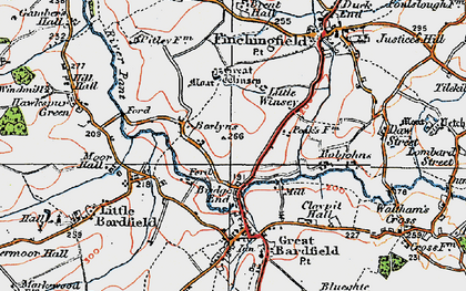 Old map of Beslyns in 1919