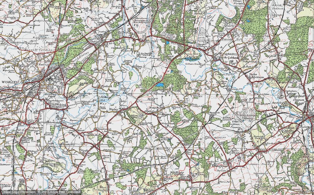 Old Map of Historic Map covering Bolder Mere in 1920