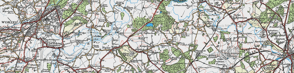 Old map of Bolder Mere in 1920