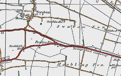Old map of Helpringham Fen in 1922