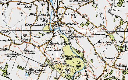 Old map of Bridge End in 1925