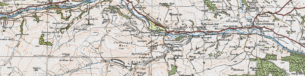 Old map of Bridge End in 1925