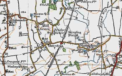 Old map of Bridge Green in 1921