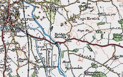 Old map of Bridge Hewick in 1925
