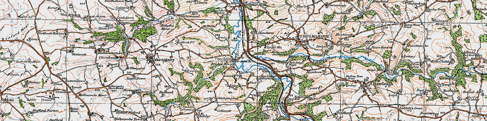 Old map of Bourne in 1919