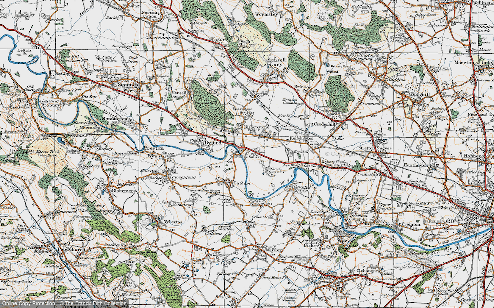 Old Map of Bridge Sollers, 1920 in 1920