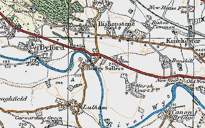Old map of Bridge Sollers in 1920