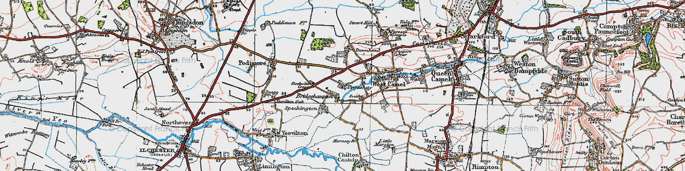 Old map of Bridgehampton in 1919