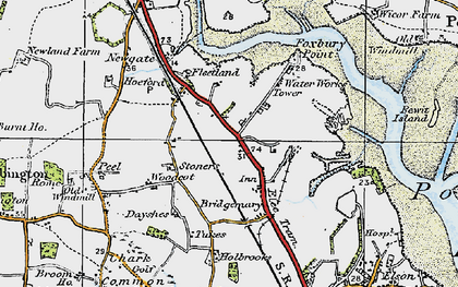Old map of Bridgemary in 1919